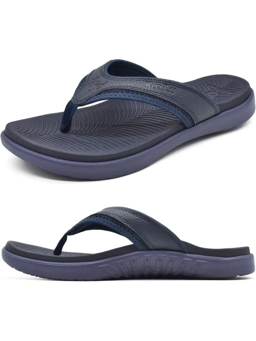 Men's Black Blue Sport Flip Flops Comfort Orthotic Thong Sandals Arch Support